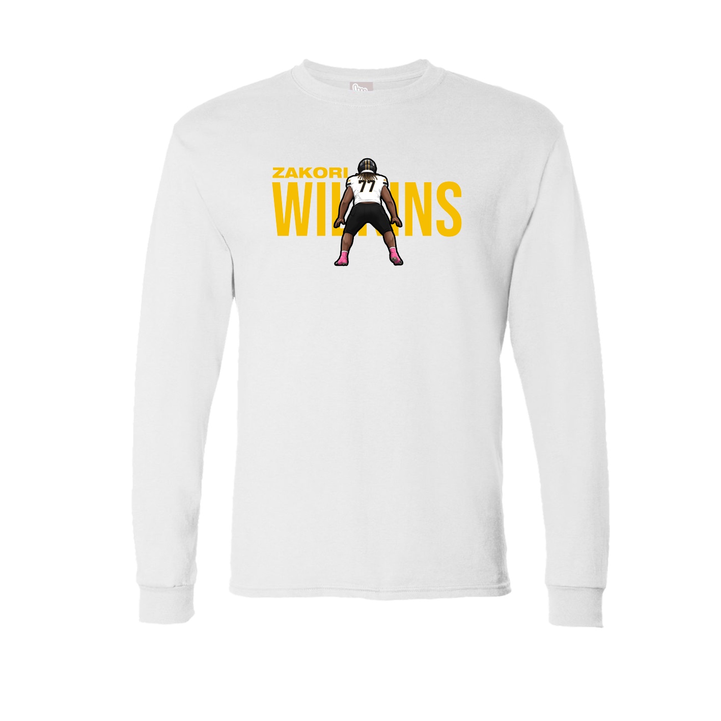 Long Sleeve Tee — Player Name in White