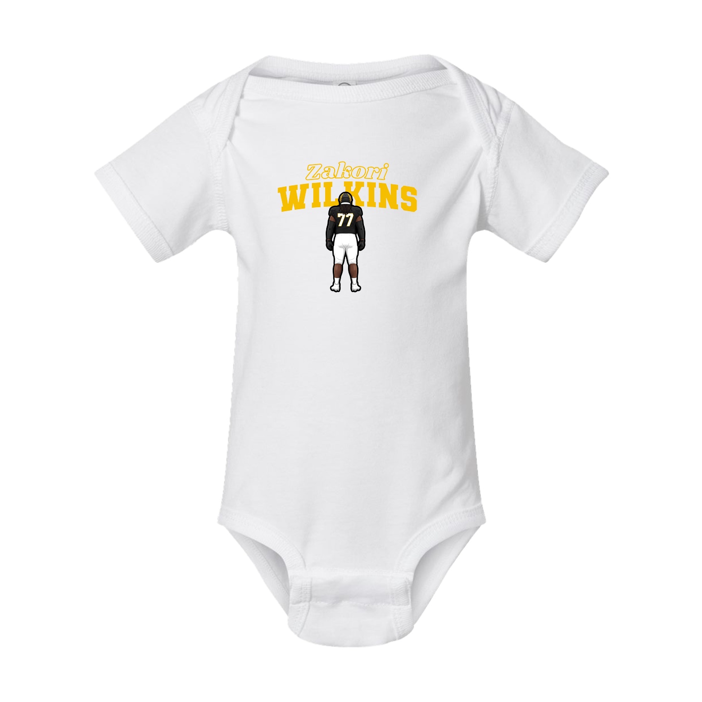 Baby Onesie — Name Arch in White