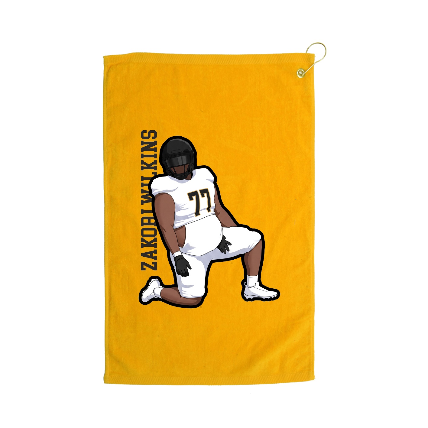 Golf Towel — Name Vertical in Gold