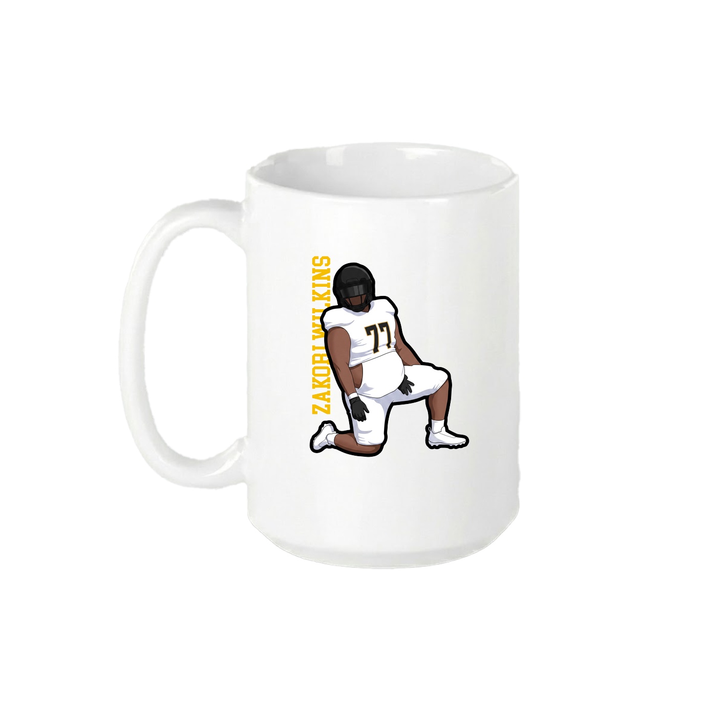 15oz Coffee Mug — Name Vertical in White