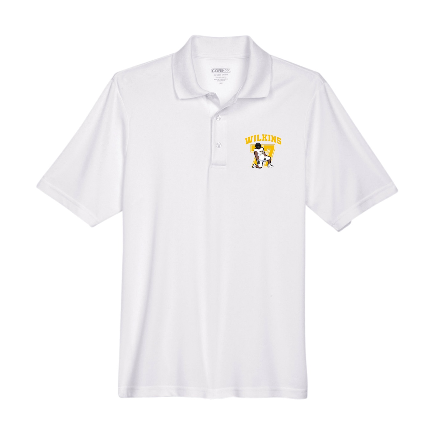 Performance Polo — Number in White