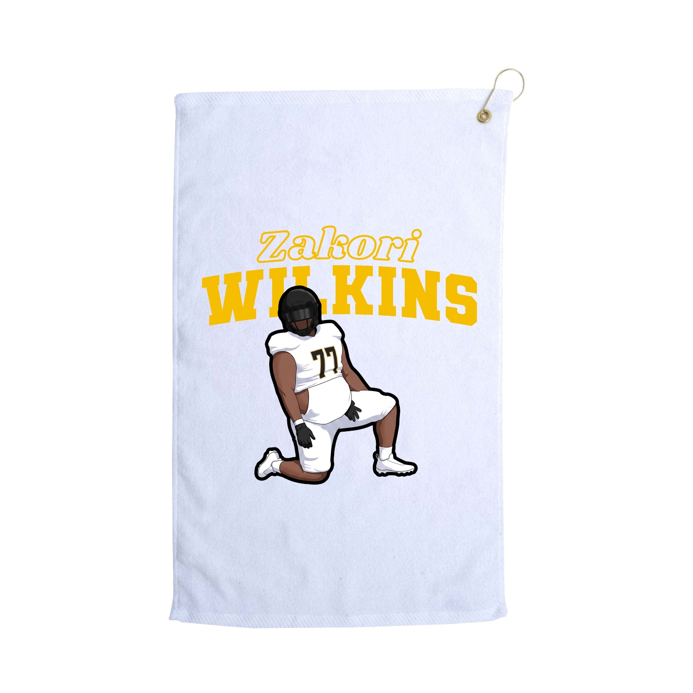 Golf Towel — Name Arch in White