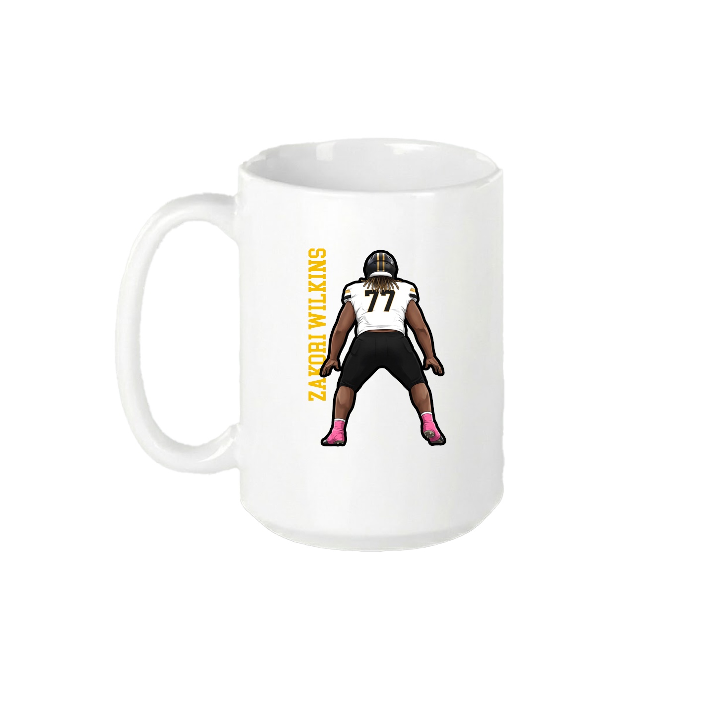15oz Coffee Mug — Name Vertical in White