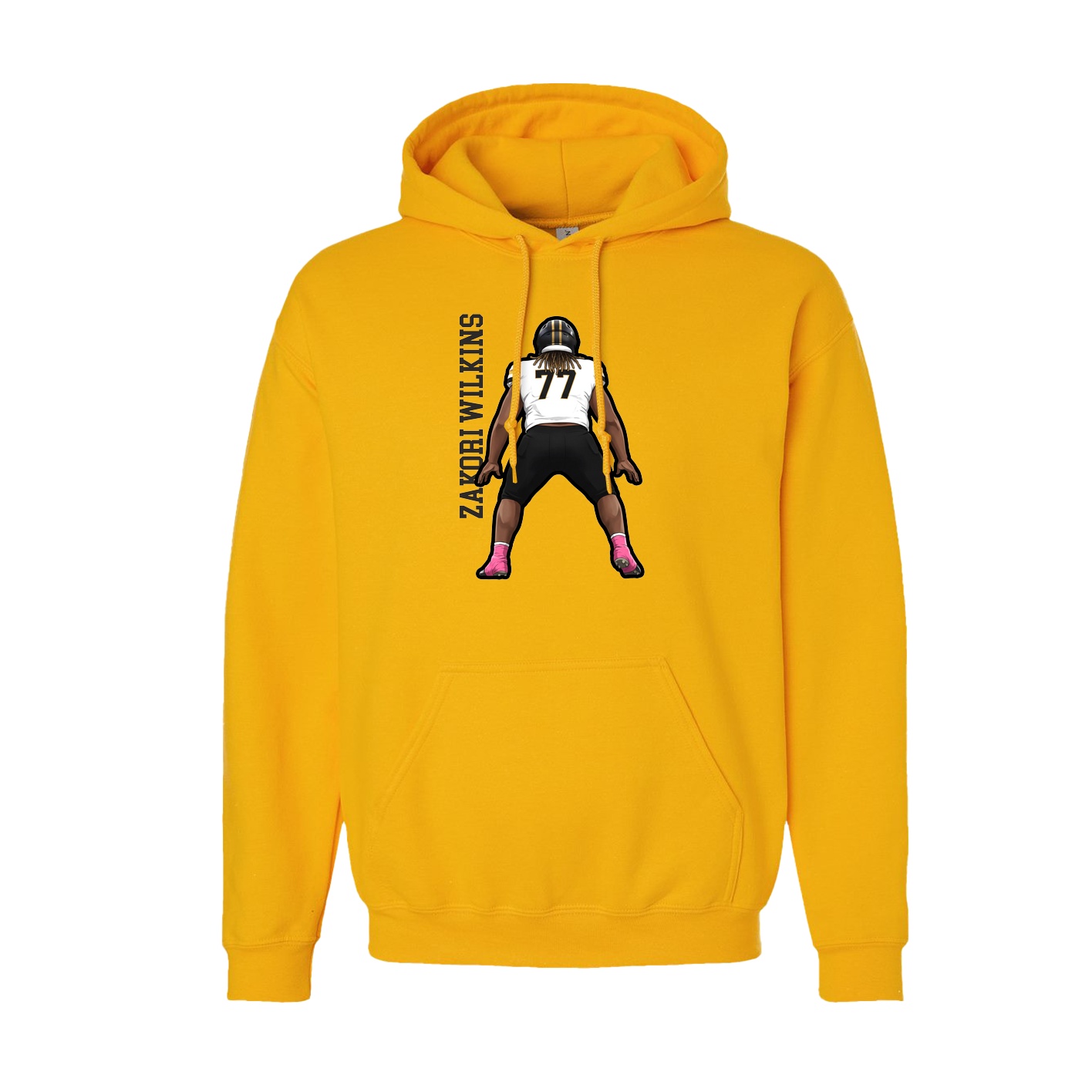 Hoodie — Name Vertical in Gold