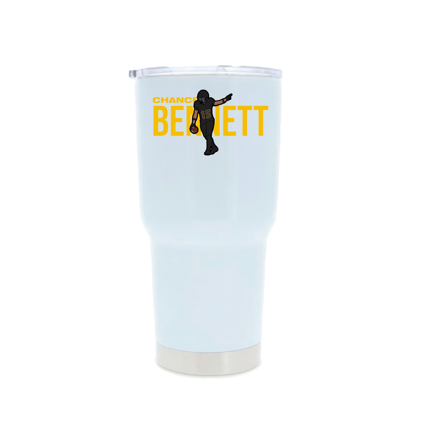 30oz Stainless Steel Tumbler — Player Name in White