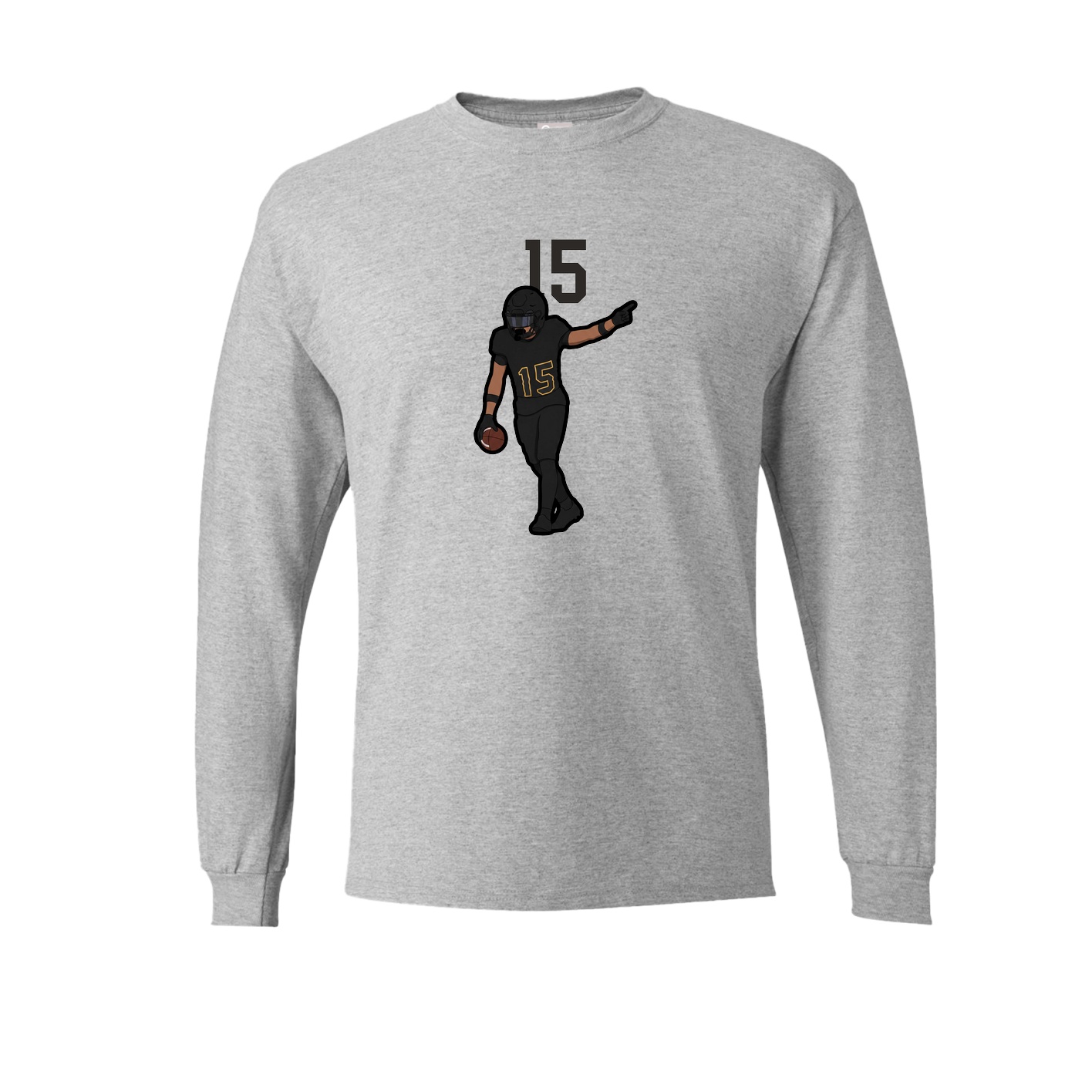 Long Sleeve Tee — Number Top in Grey