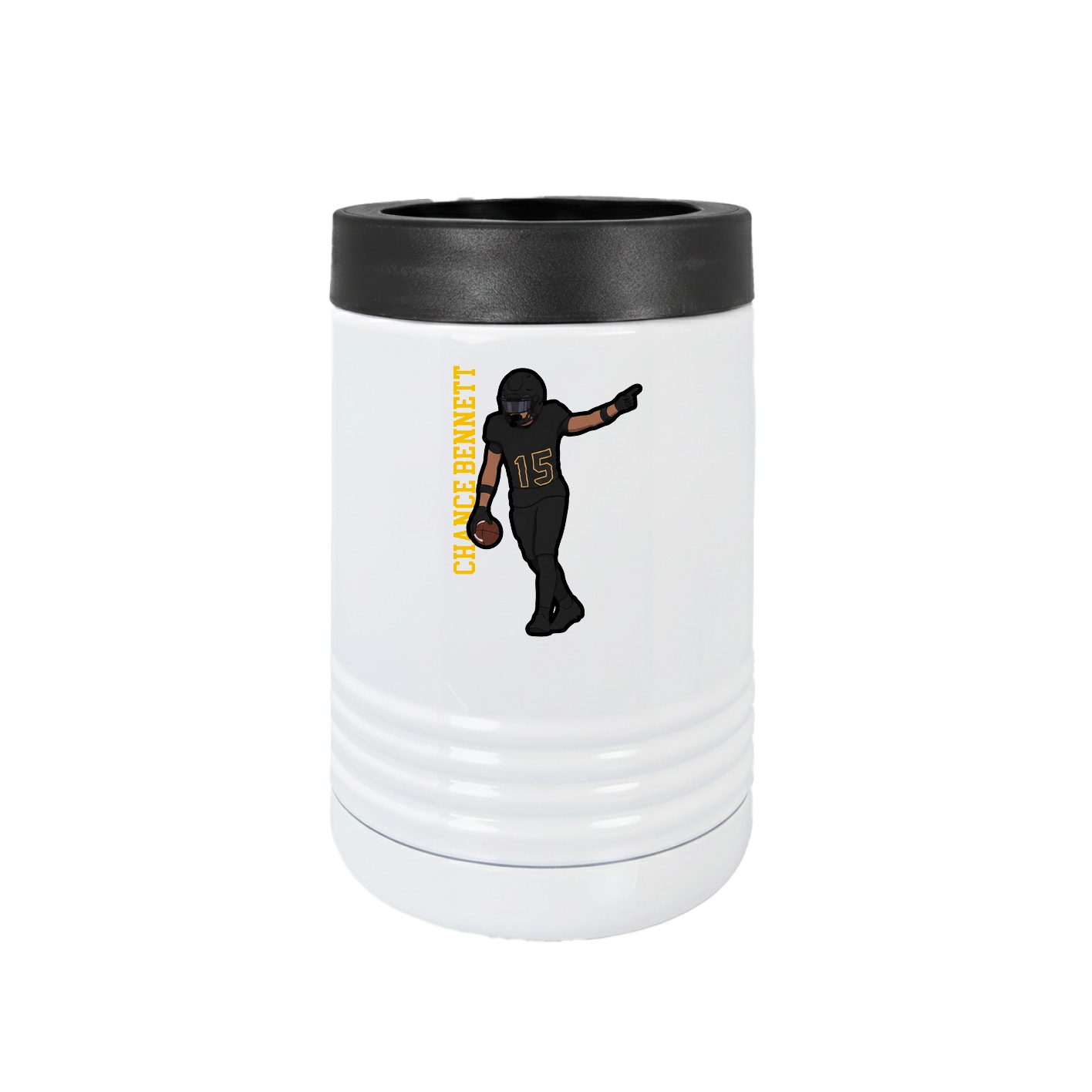 Beverage Holder — Name Vertical in White