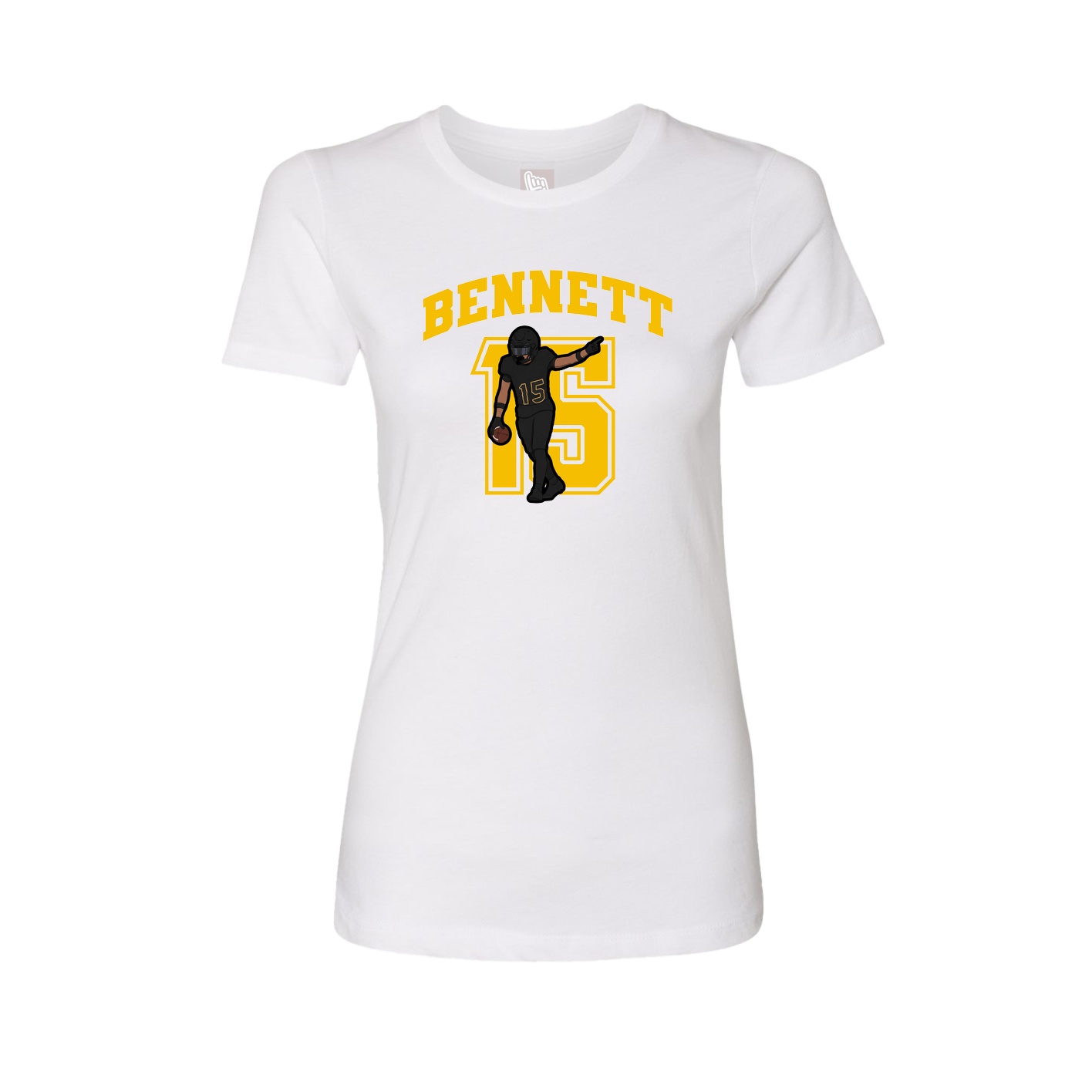 Fitted Women's Tee — Number in White