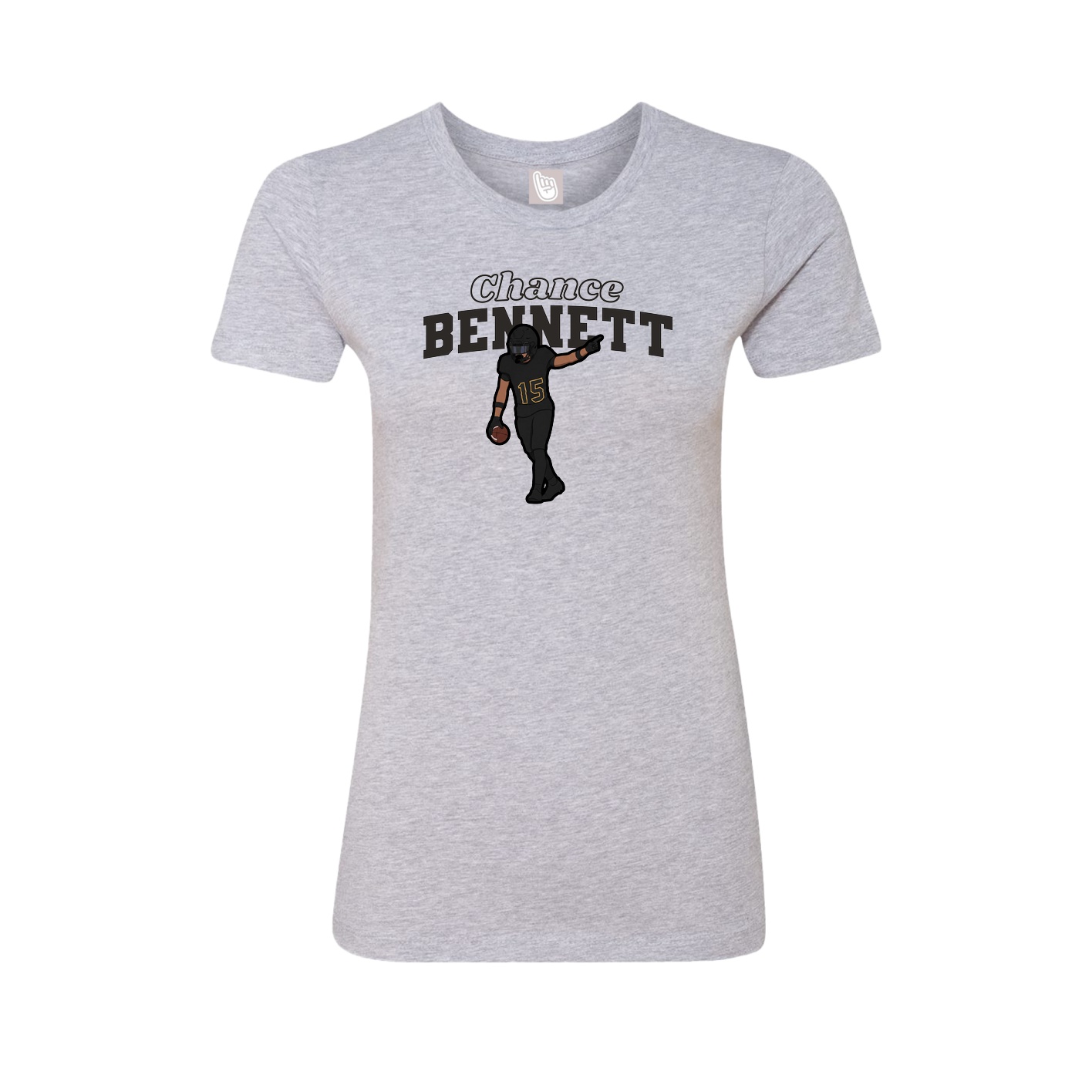 Fitted Women's Tee — Name Arch in Grey