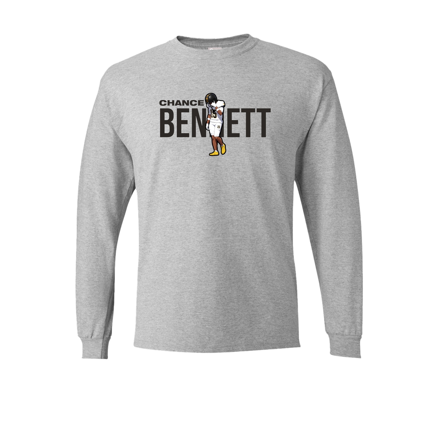 Long Sleeve Tee — Player Name in Grey