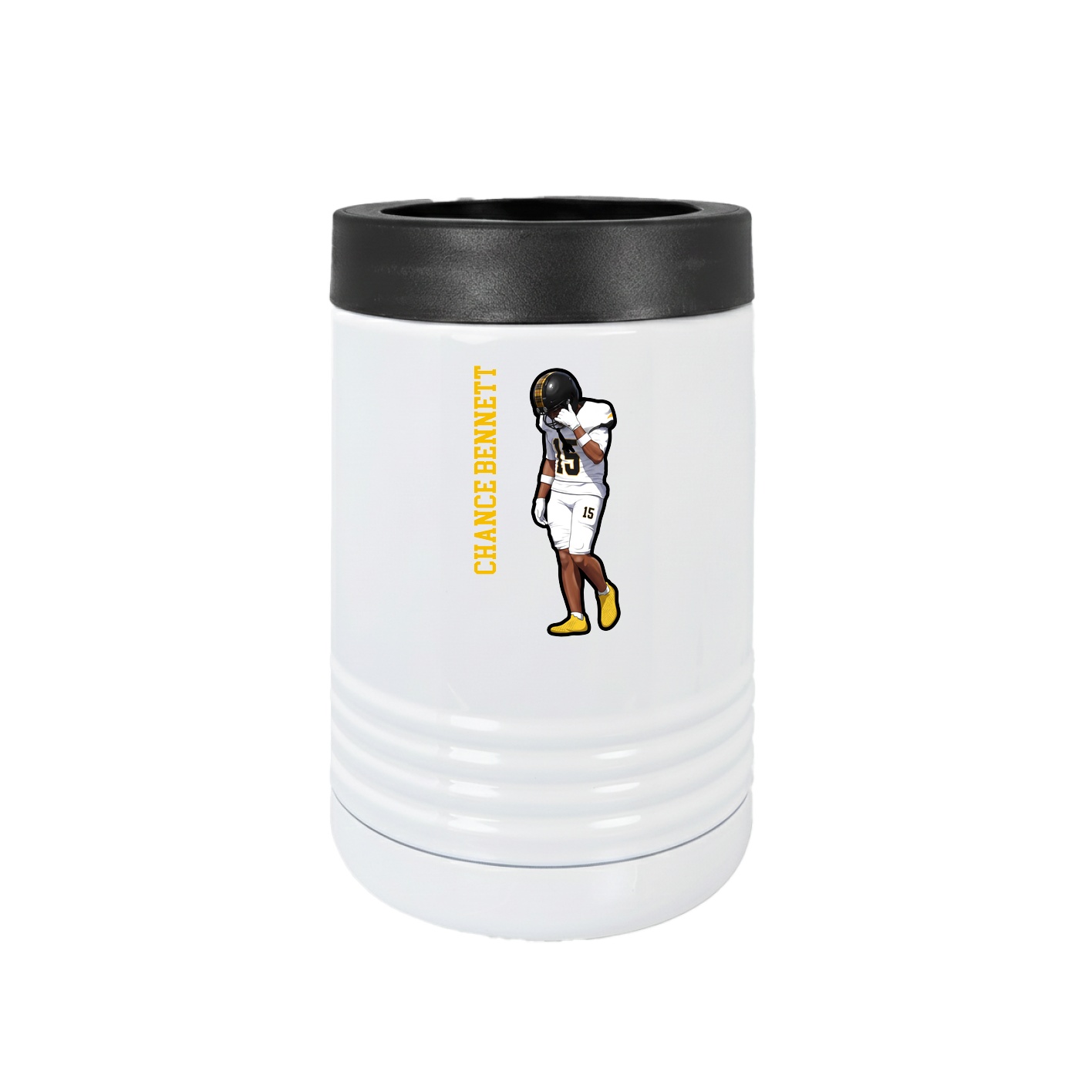 Beverage Holder — Name Vertical in White