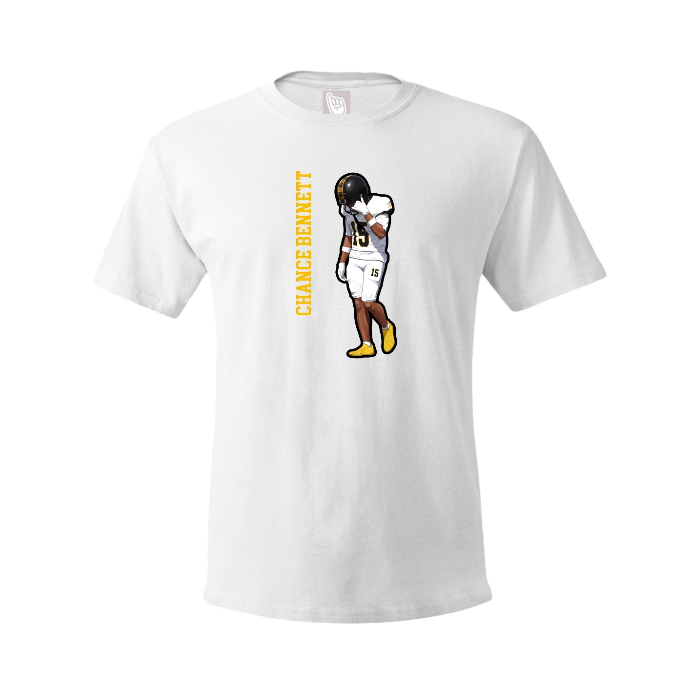 Tee — Name Vertical in White