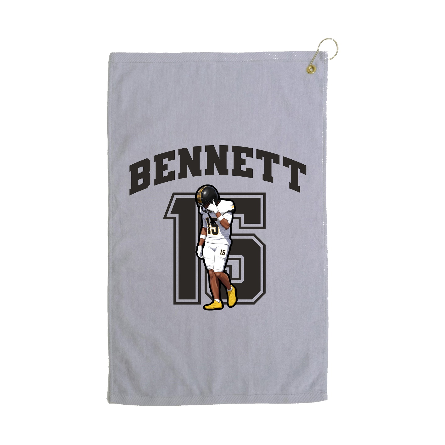 Golf Towel — Number in Grey