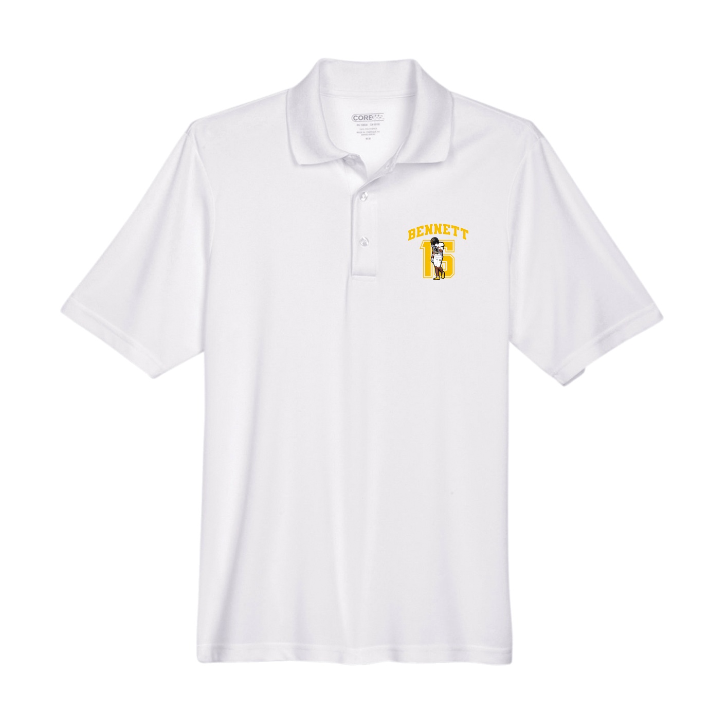 Performance Polo — Number in White