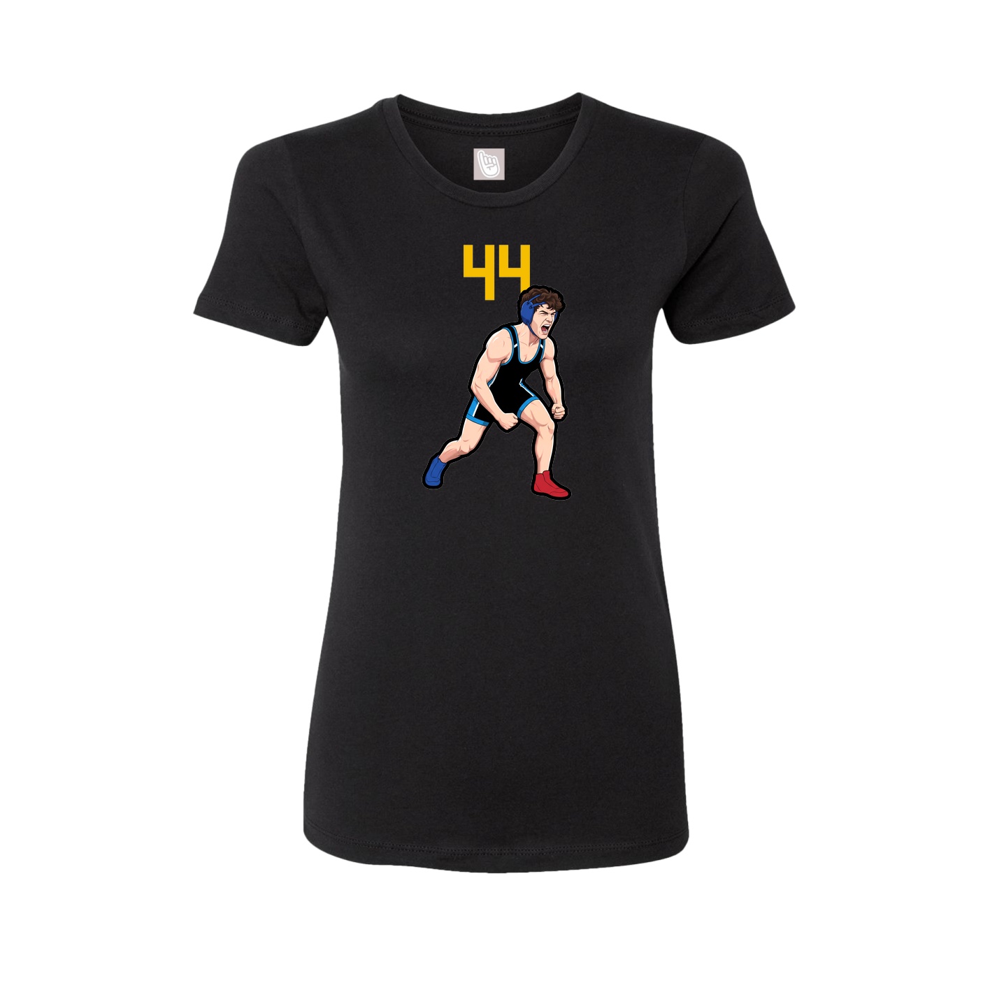 Fitted Women's Tee — Number Top in Black
