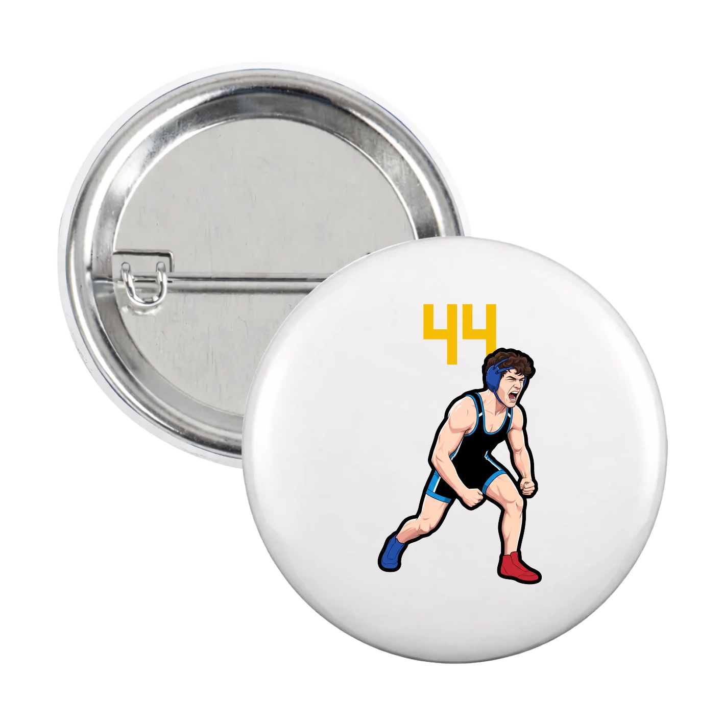 Game Day Button — Number Top in White