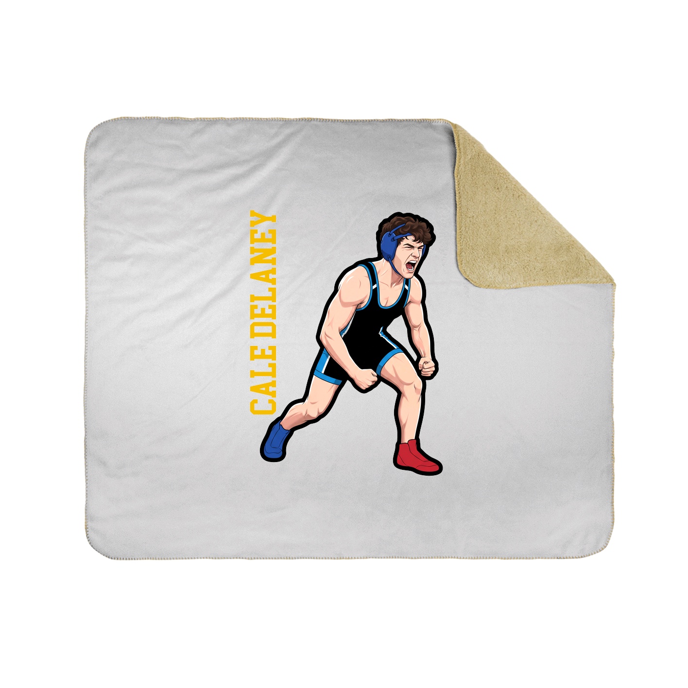 Throw Blanket — Name Vertical in White
