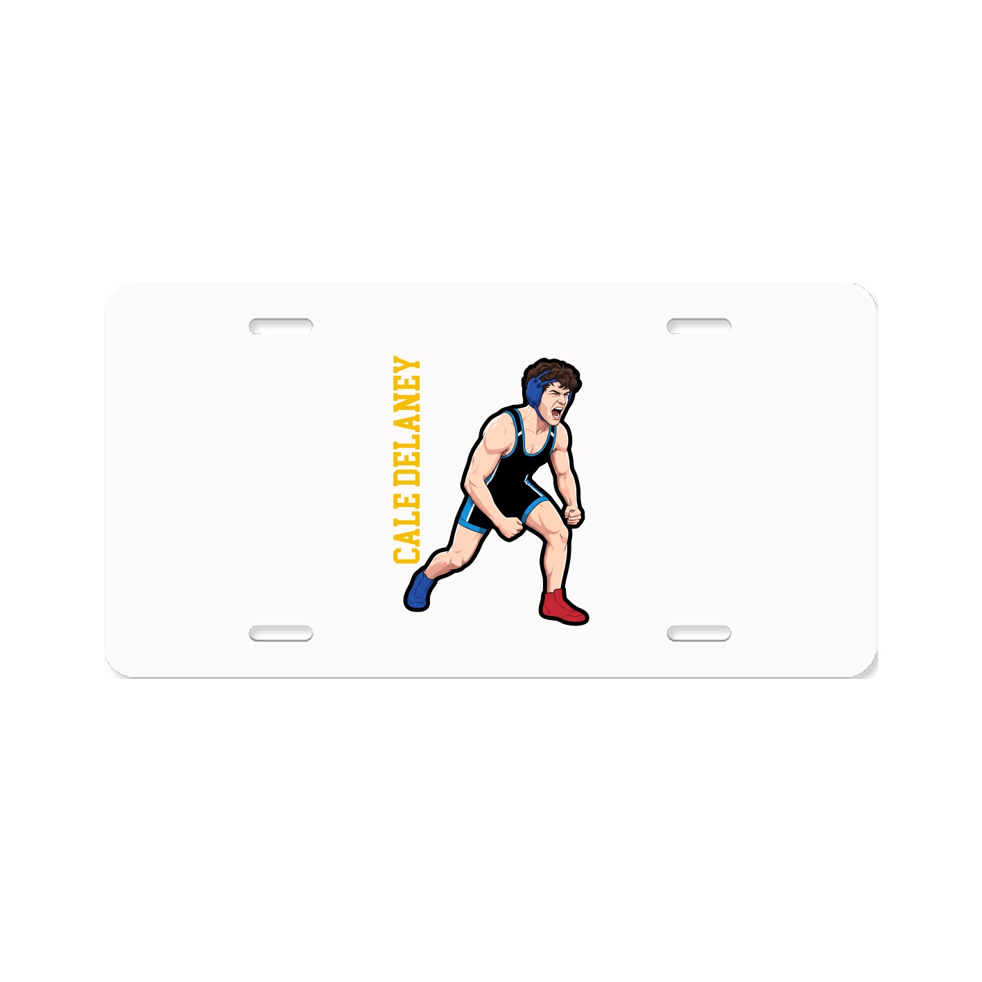 License Plate — Name Vertical in Classic