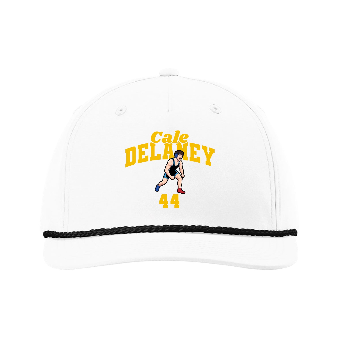 Five-Panel Classic Rope Cap — Signature Arch in White