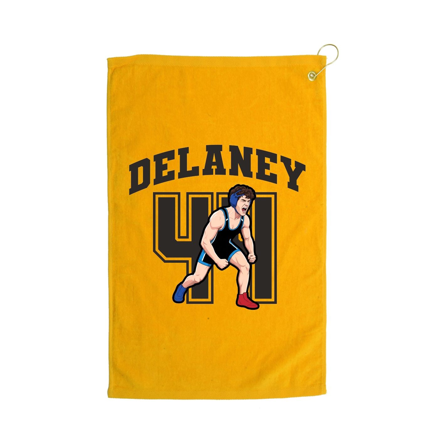 Golf Towel — Number in Gold