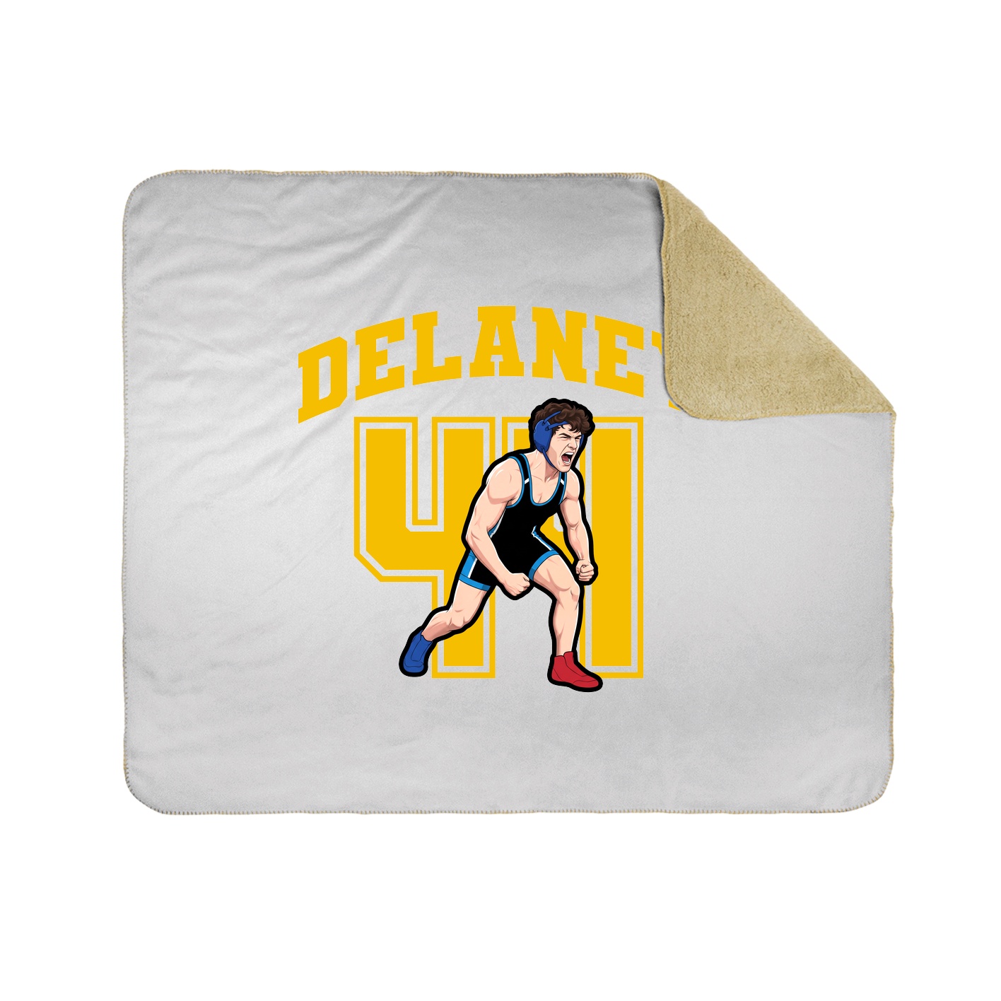 Throw Blanket — Number in White