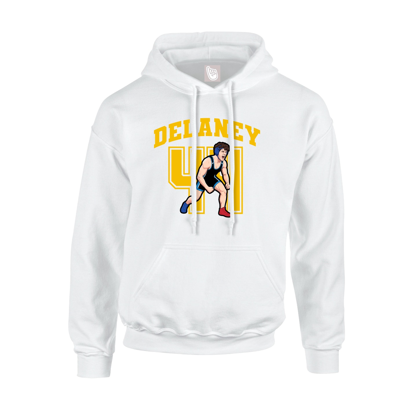 Youth Hoodie — Number in White