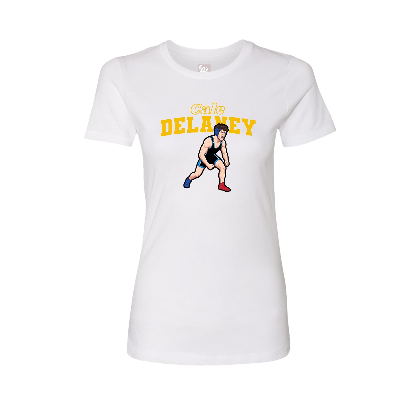 Fitted Women's Tee — Name Arch in White
