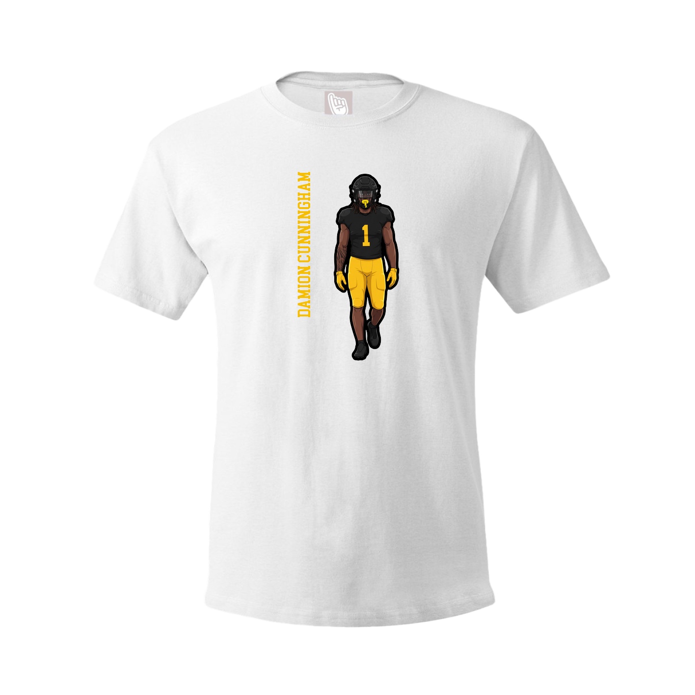 Tee — Name Vertical in White