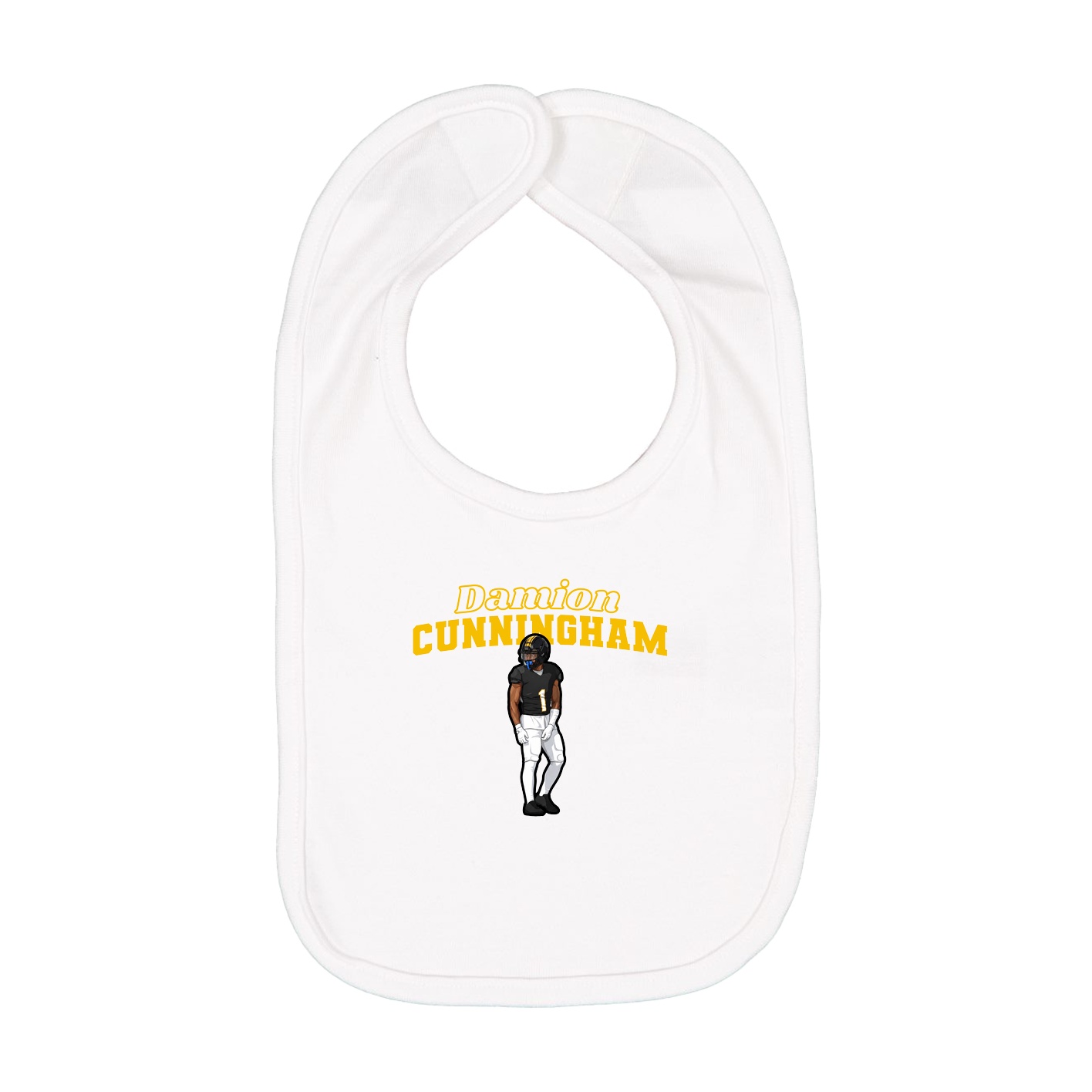 Infant Bib — Name Arch in White