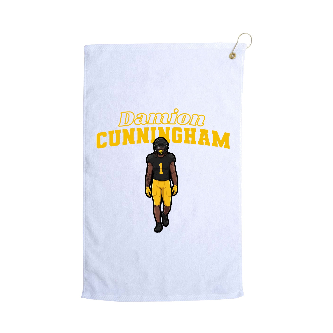 Golf Towel — Name Arch in White