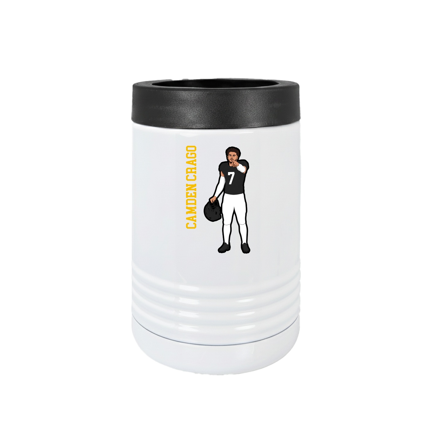 Beverage Holder — Name Vertical in White