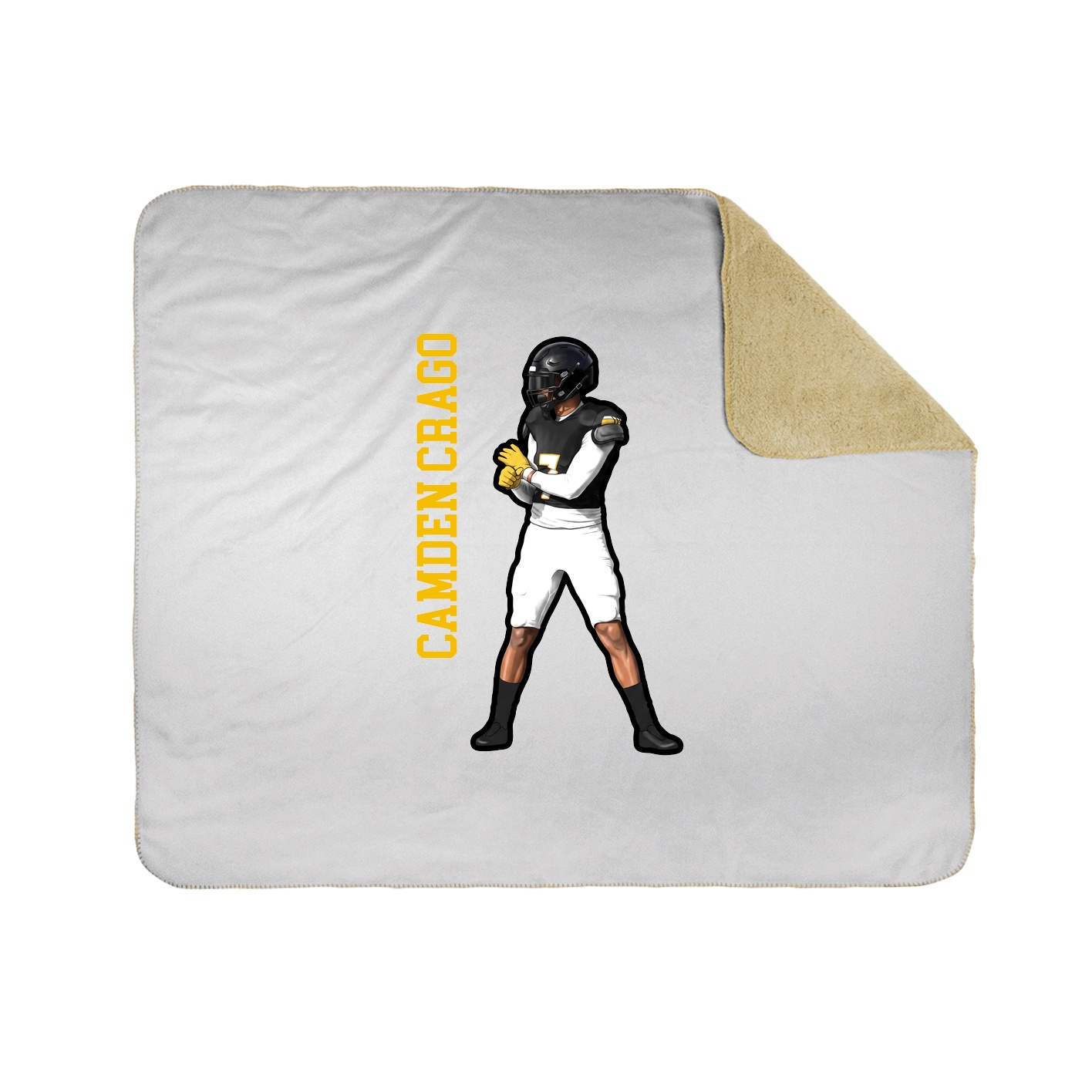Throw Blanket — Name Vertical in White