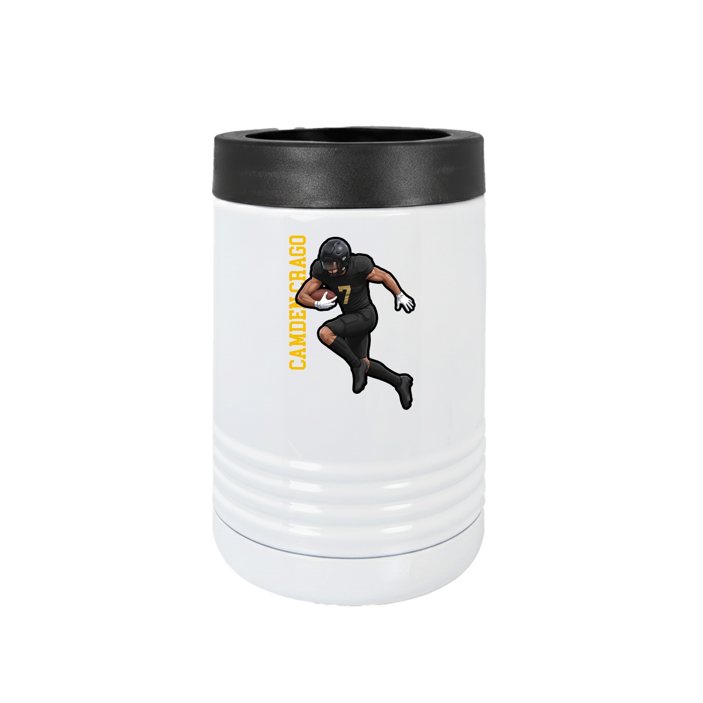 Beverage Holder — Name Vertical in White