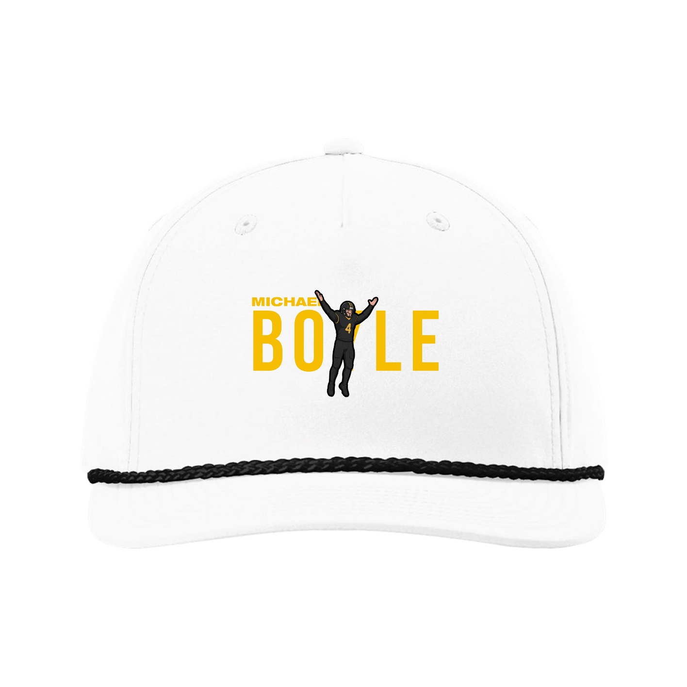 Five-Panel Classic Rope Cap — Player Name in White