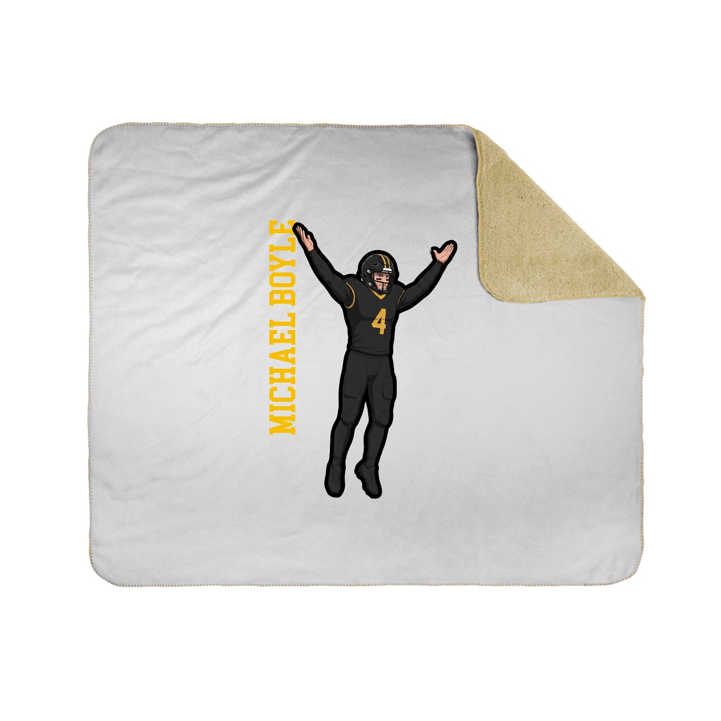 Throw Blanket — Name Vertical in White