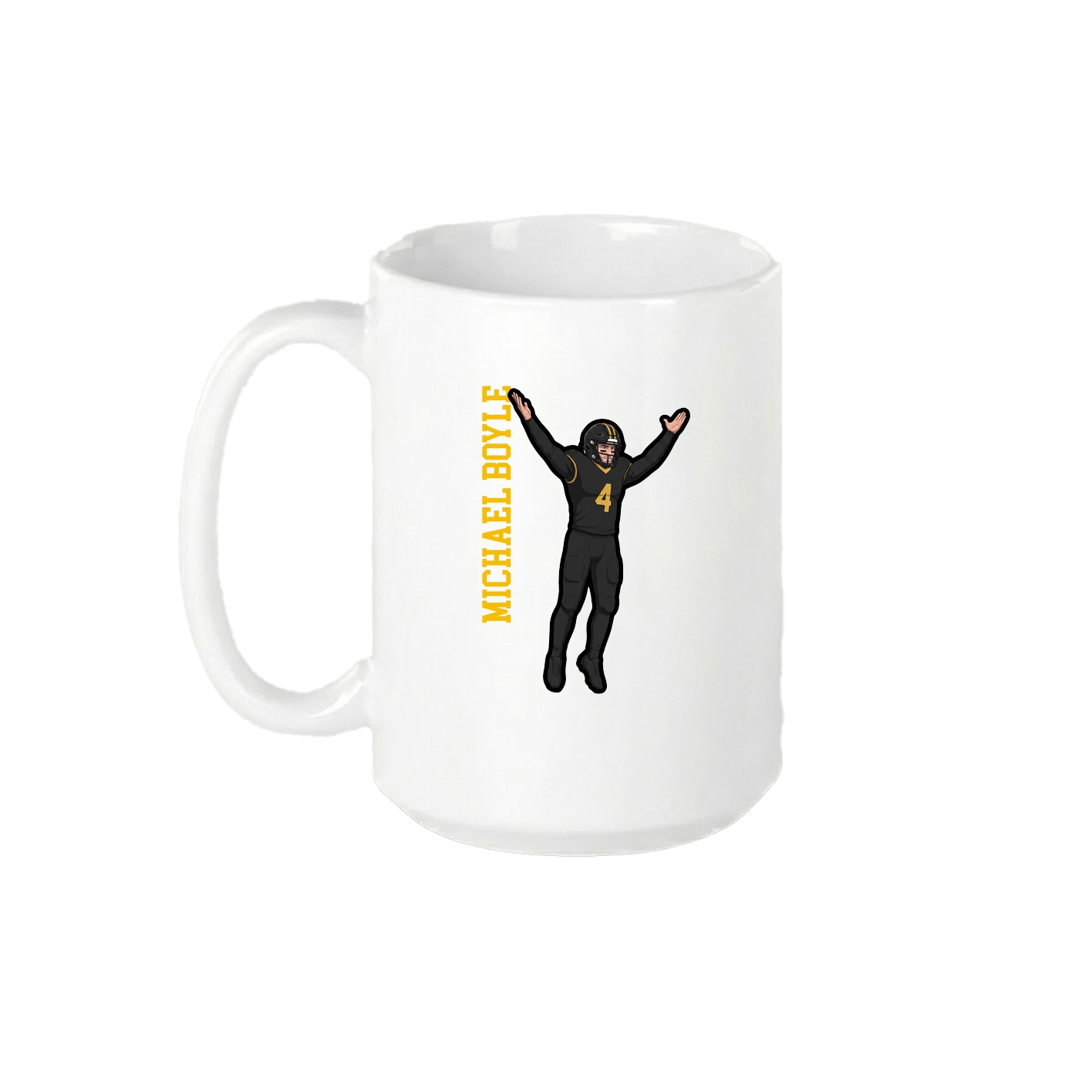 15oz Coffee Mug — Name Vertical in White