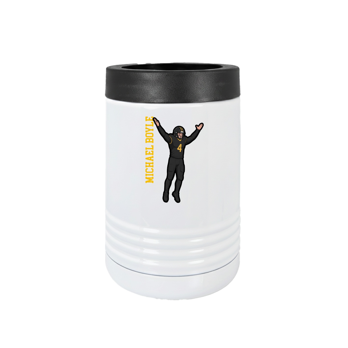 Beverage Holder — Name Vertical in White