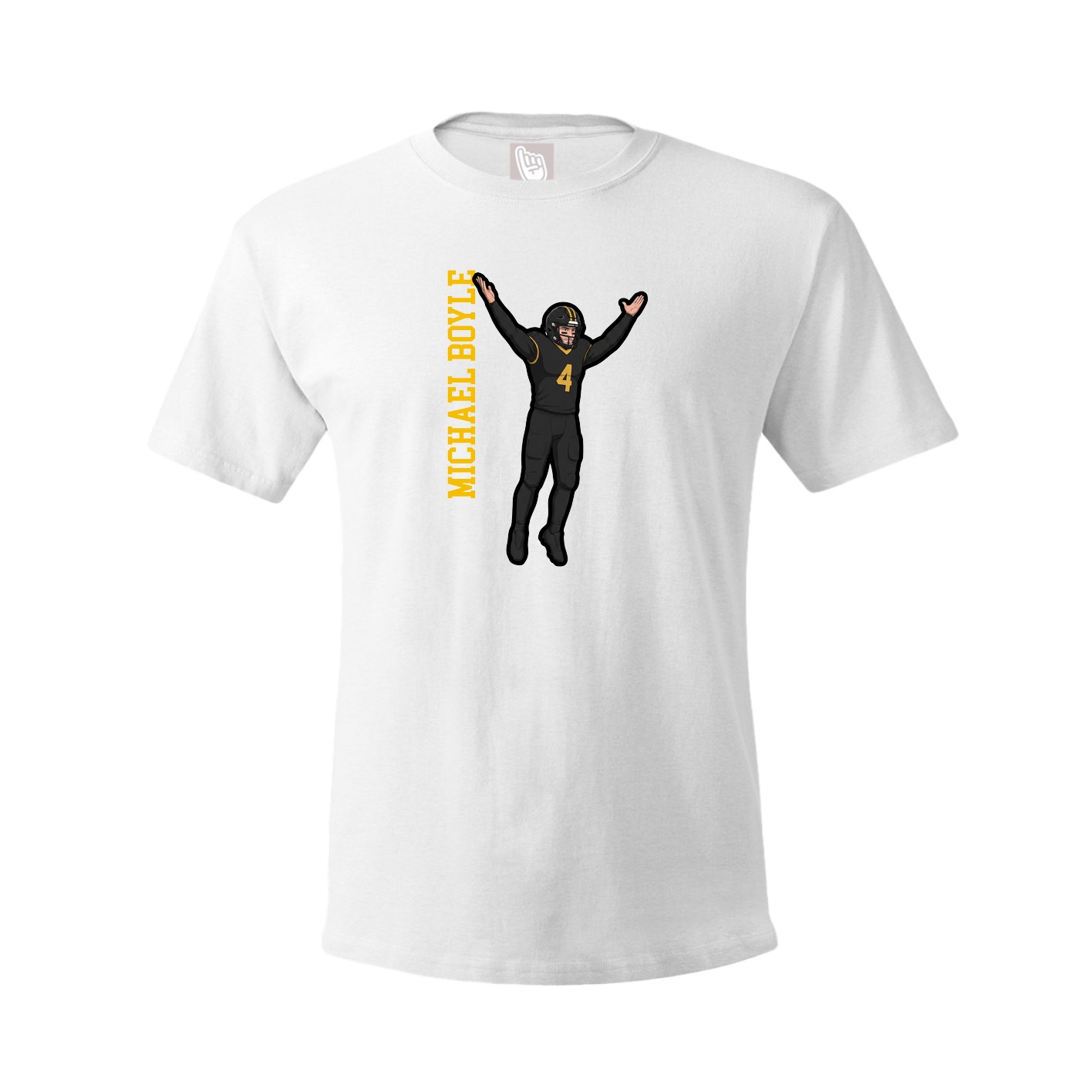 Youth Tee — Name Vertical in White