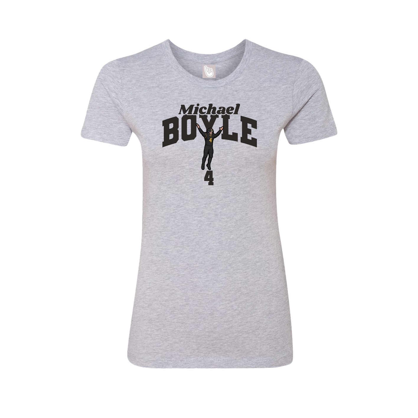 Fitted Women's Tee — Signature Arch in Grey