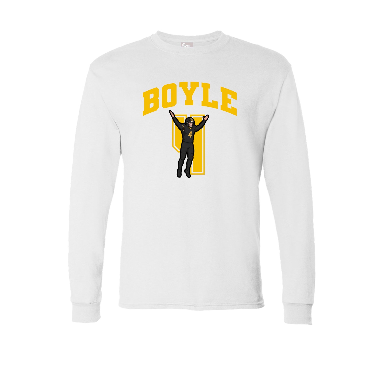 Long Sleeve Tee — Number in White