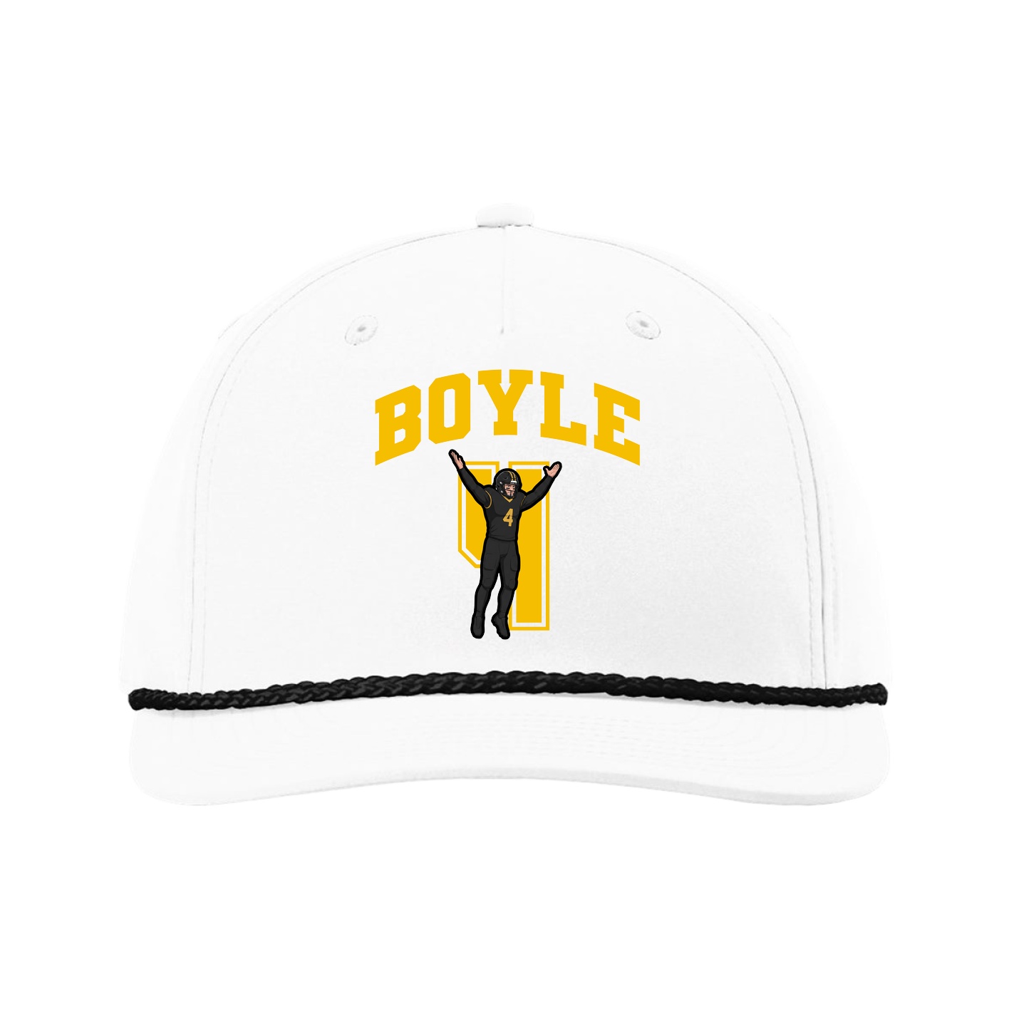 Five-Panel Classic Rope Cap — Number in White