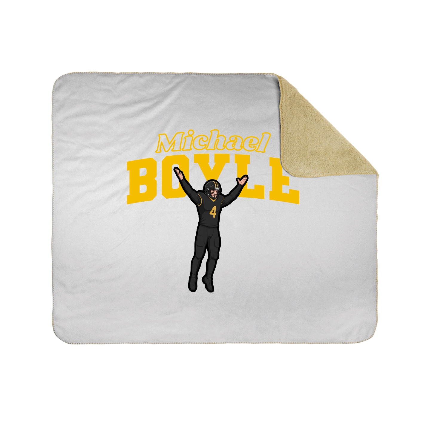 Throw Blanket — Name Arch in White