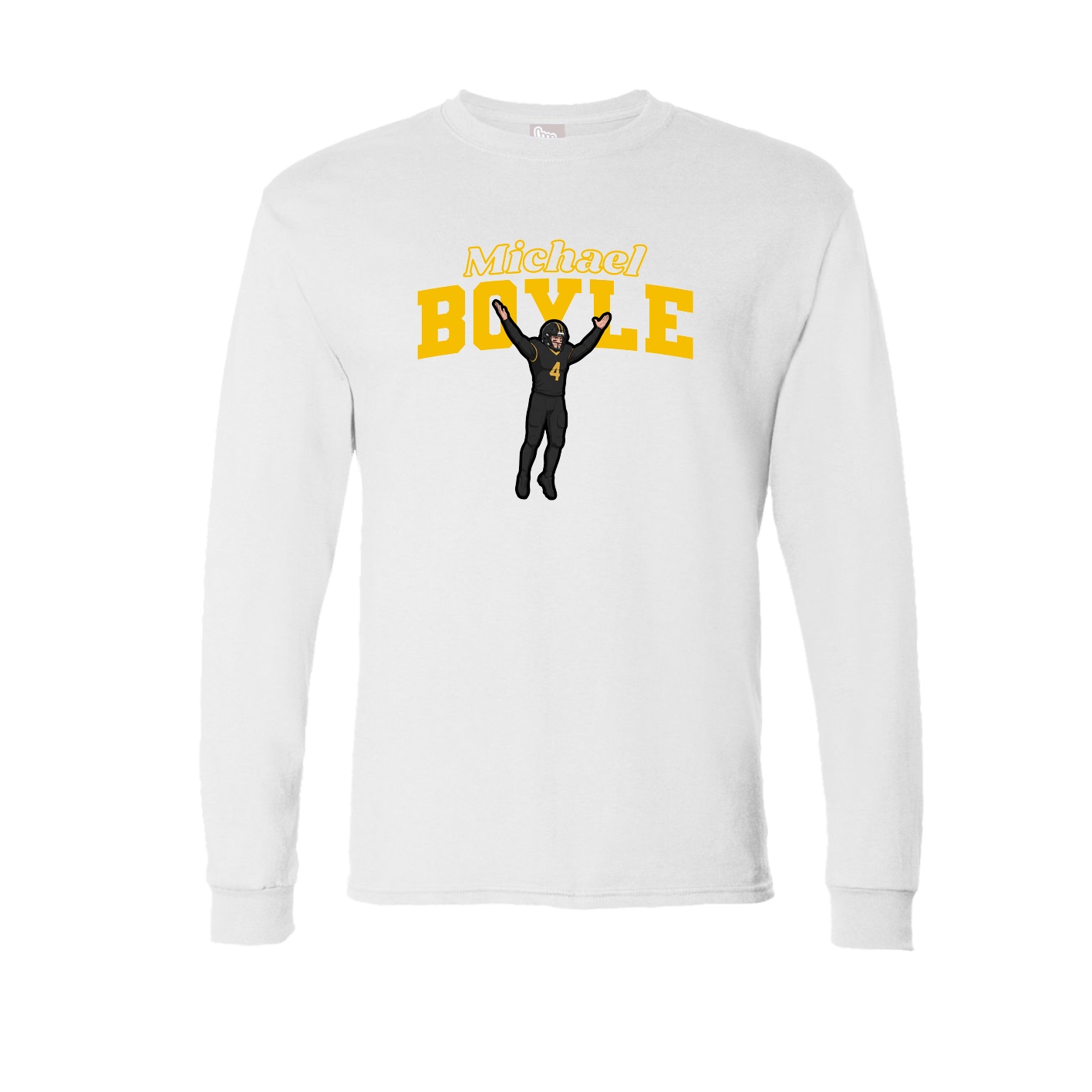 Long Sleeve Tee — Name Arch in White