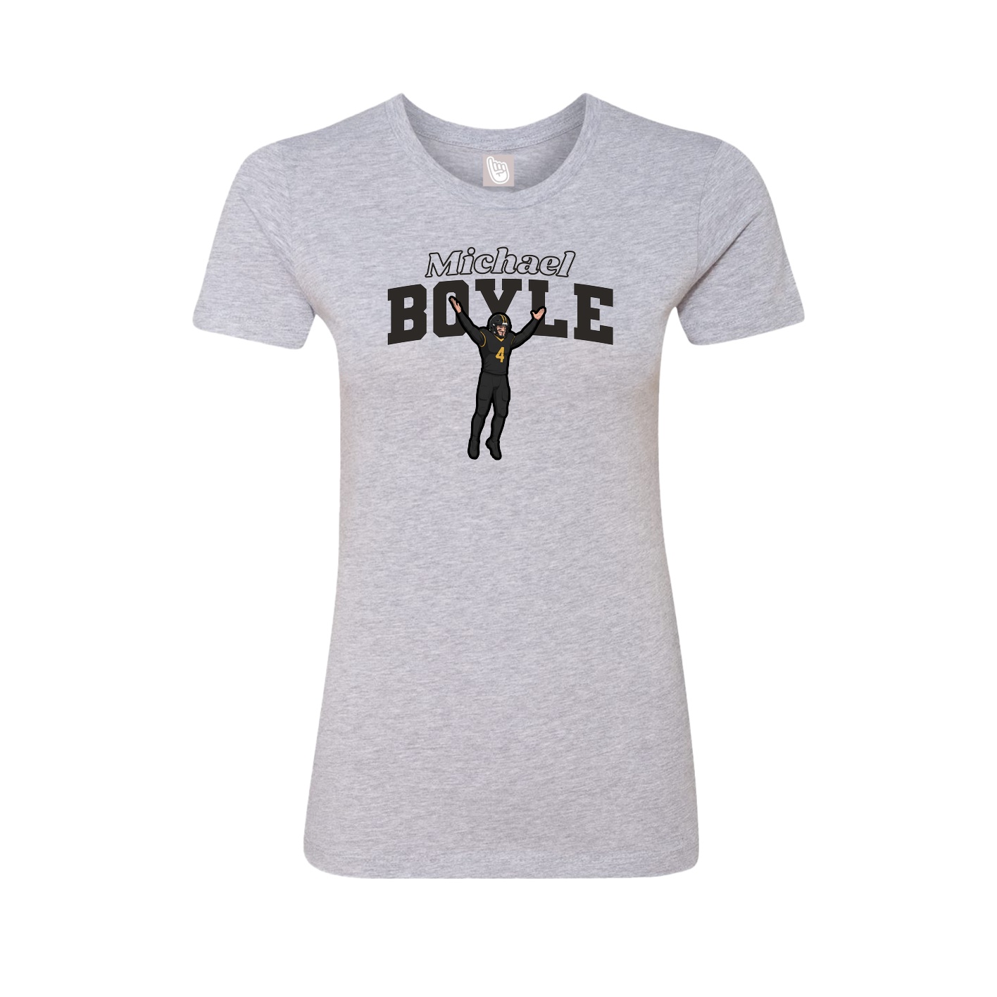 Fitted Women's Tee — Name Arch in Grey