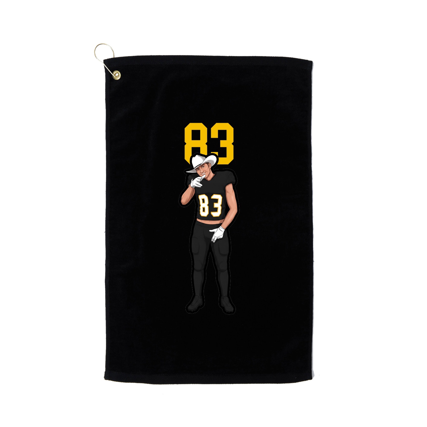 Golf Towel — Number Top in Black