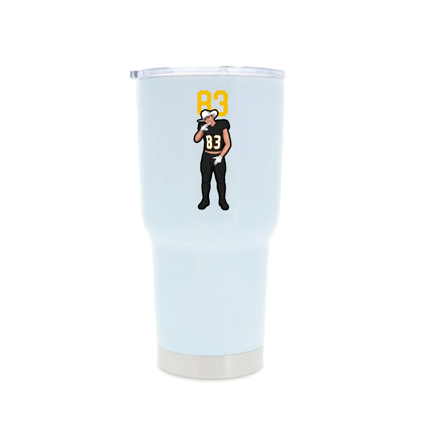30oz Stainless Steel Tumbler — Number Top in White