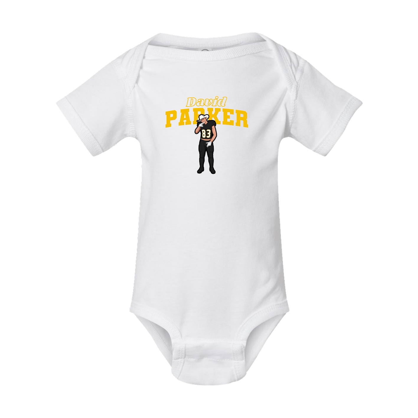 Baby Onesie — Name Arch in White