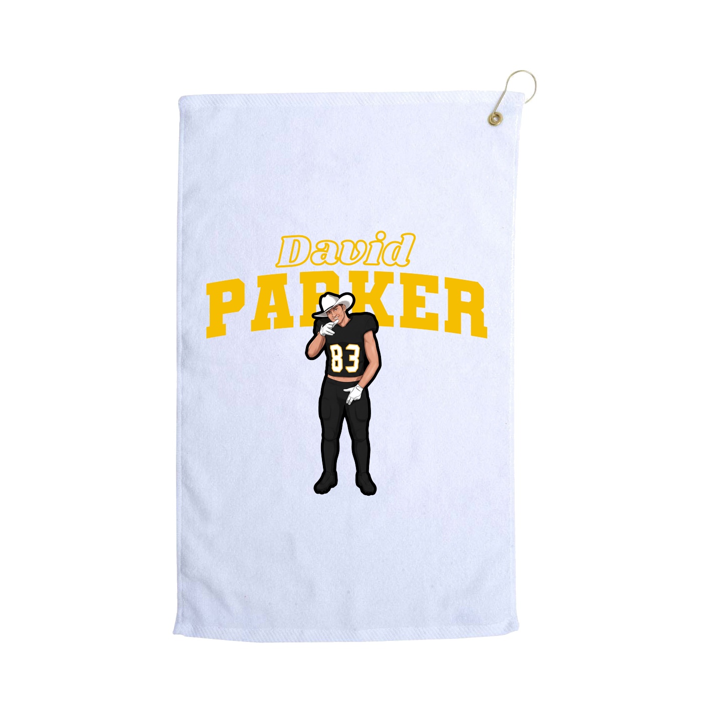 Golf Towel — Name Arch in White