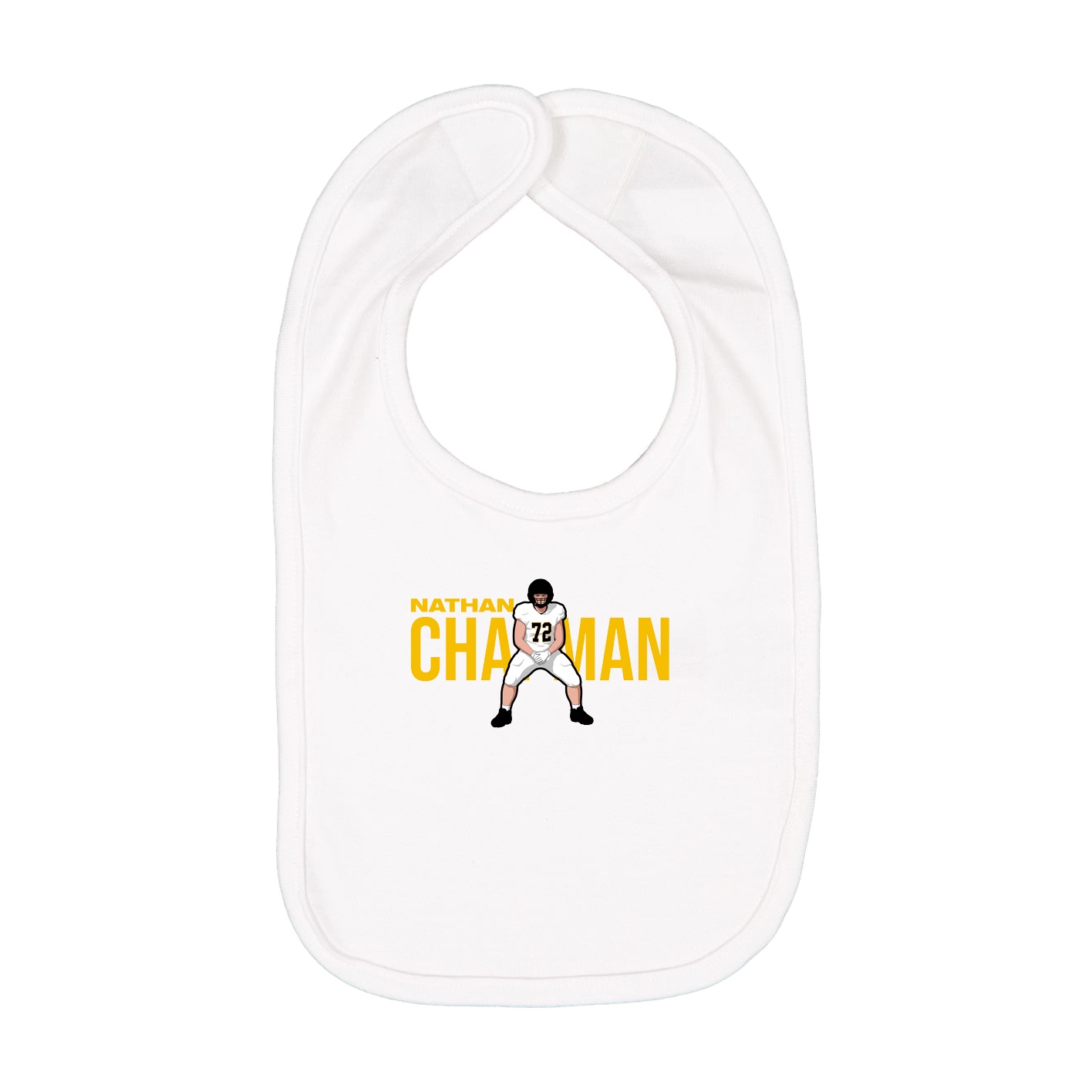 Infant Bib — Player Name in White