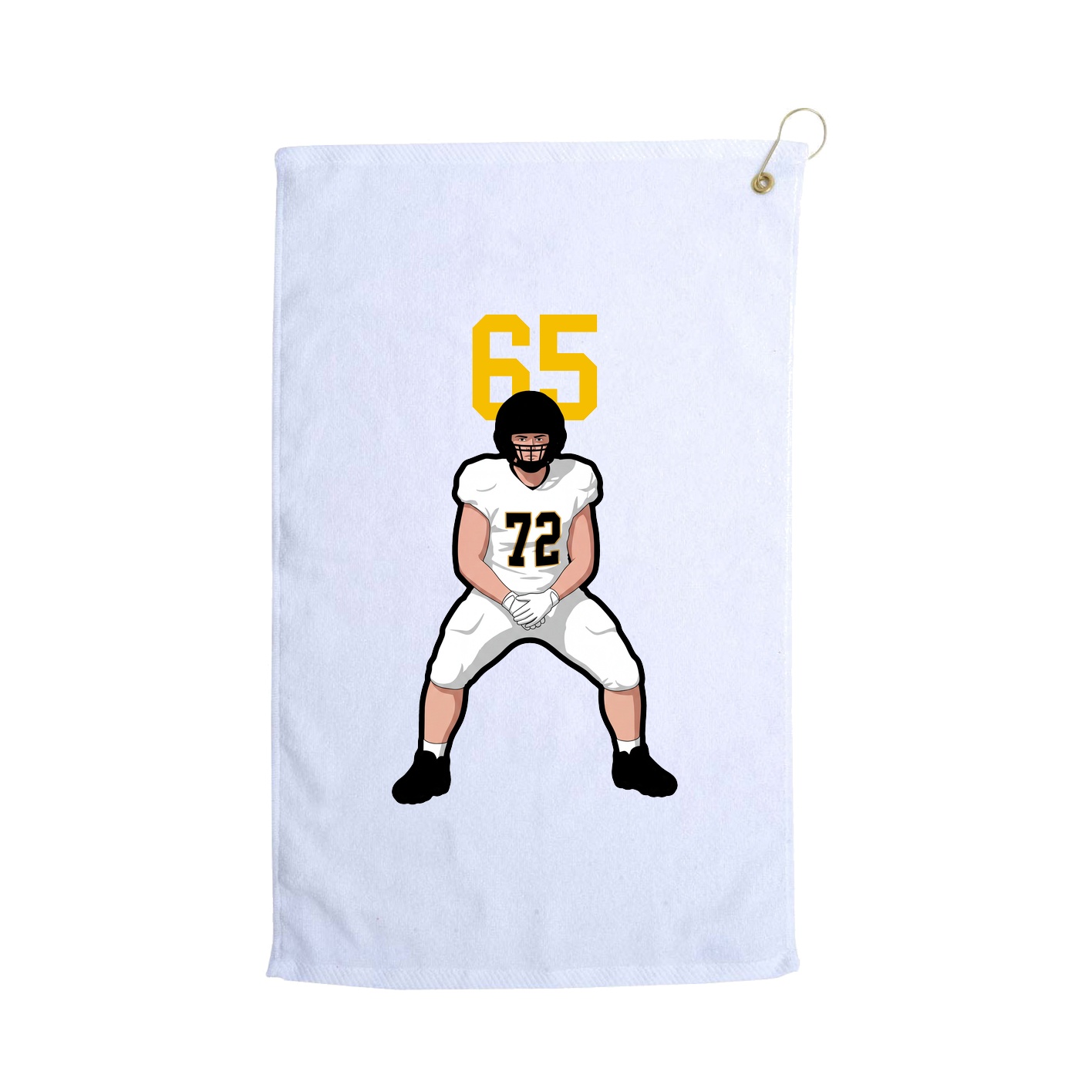 Golf Towel — Number Top in White